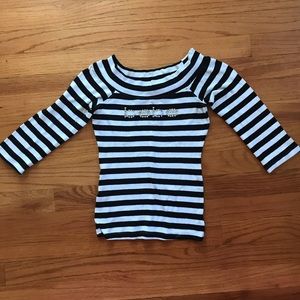 Vintage Bebe Logo Ribbed Striped top